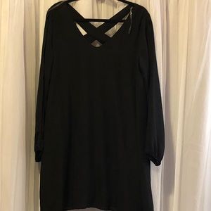 Black plus size chiffon dress